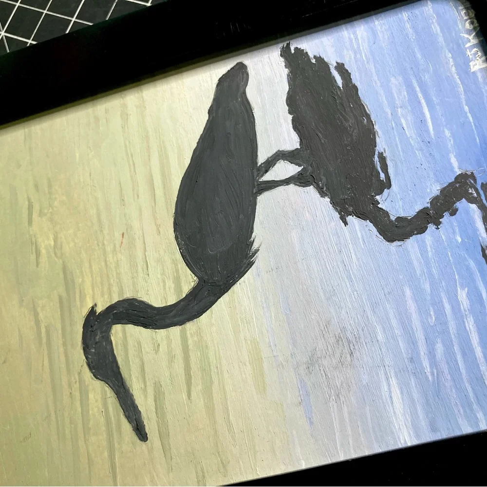 Small Waterscape Crane Painting